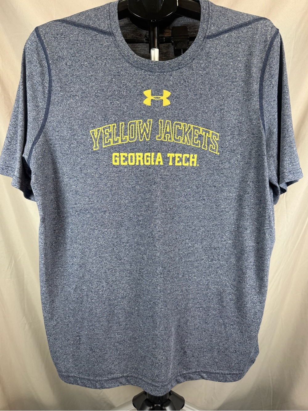 Under Armour Georgia Tech Yellow Jackets Graphic T-Shirt Heather Blue - Large